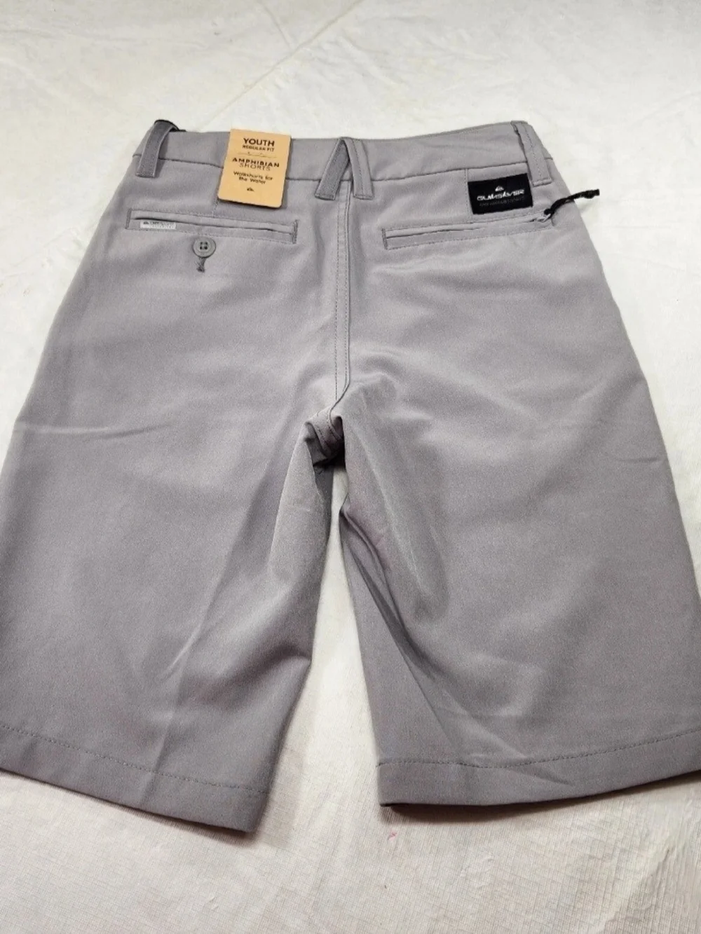 Quiksilver Youth Shorts Regular Fit Size 30/16 Gray ocean Amphibian NWT 03